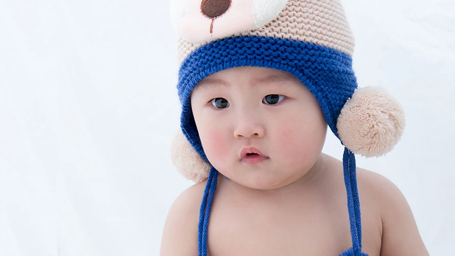周歲寶寶寫真-戴毛線帽-可愛寶寶照片