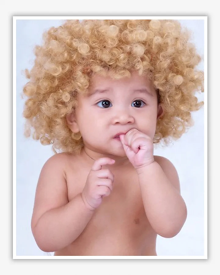專業兒童攝影-金色假髮-男寶寶照片