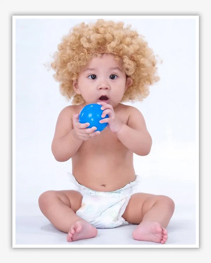 專業兒童攝影-金色假髮-男寶寶照片