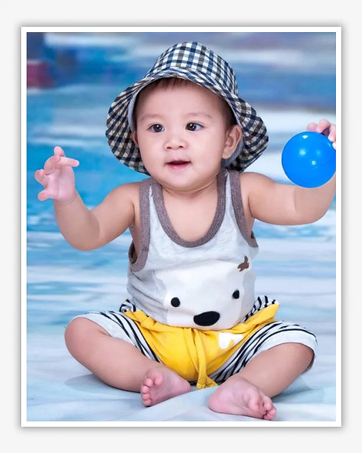 可愛嬰兒照片-格子帽-1歲-寶寶照ptt