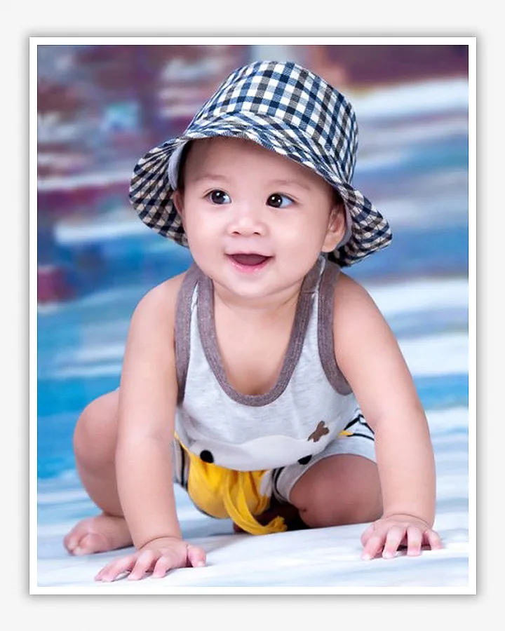 可愛嬰兒照片-格子帽-1歲-寶寶照ptt