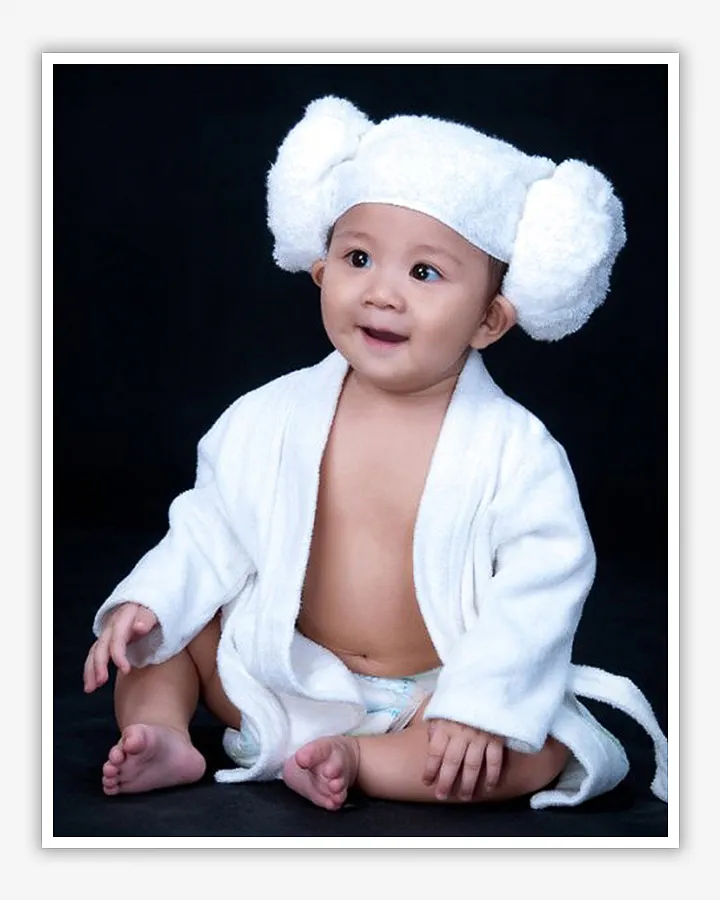 男寶寶照片-羊角帽-浴袍-寶寶照價格