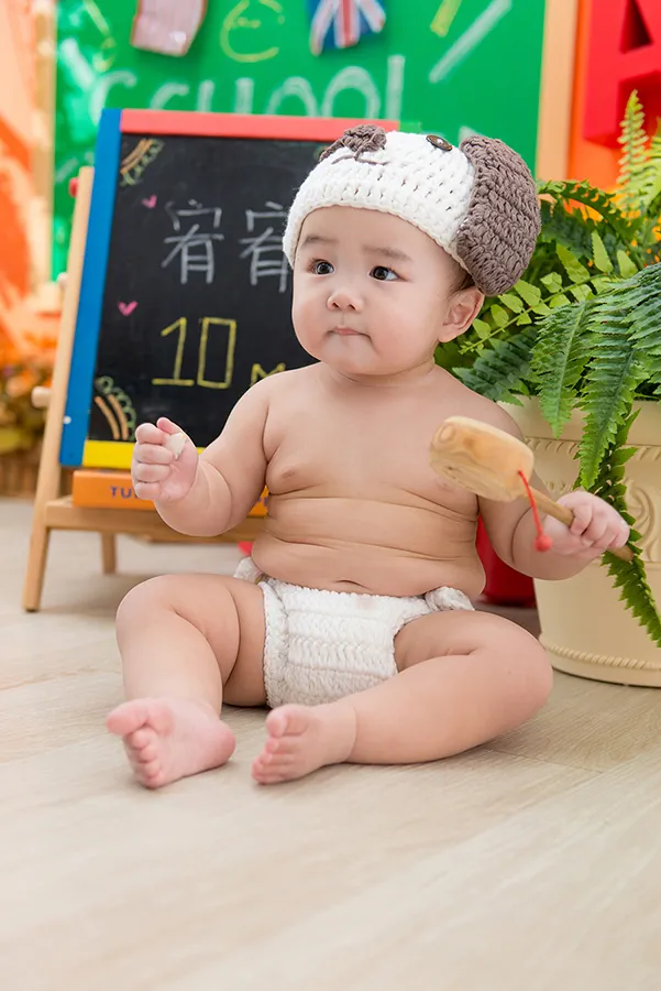 創意寶寶寫真-10M-可愛寶寶-綿羊毛帽