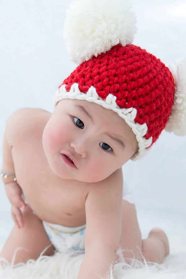 寶寶攝影,戴帽子,周歲男童,棚拍