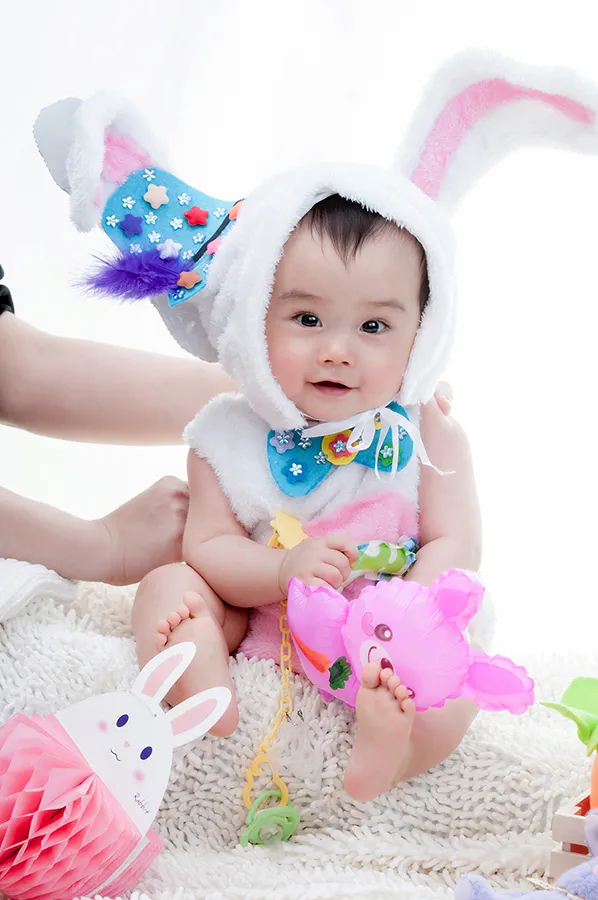 寶寶攝影 推薦-6M-兔子造型服-嬰兒照片