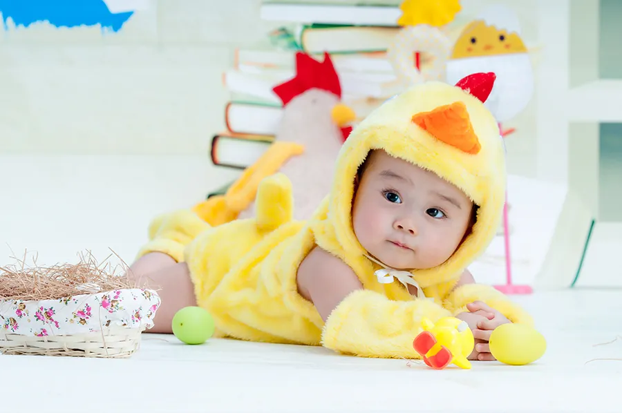 可愛寶寶照片-6M-小雞造型服-嬰兒照