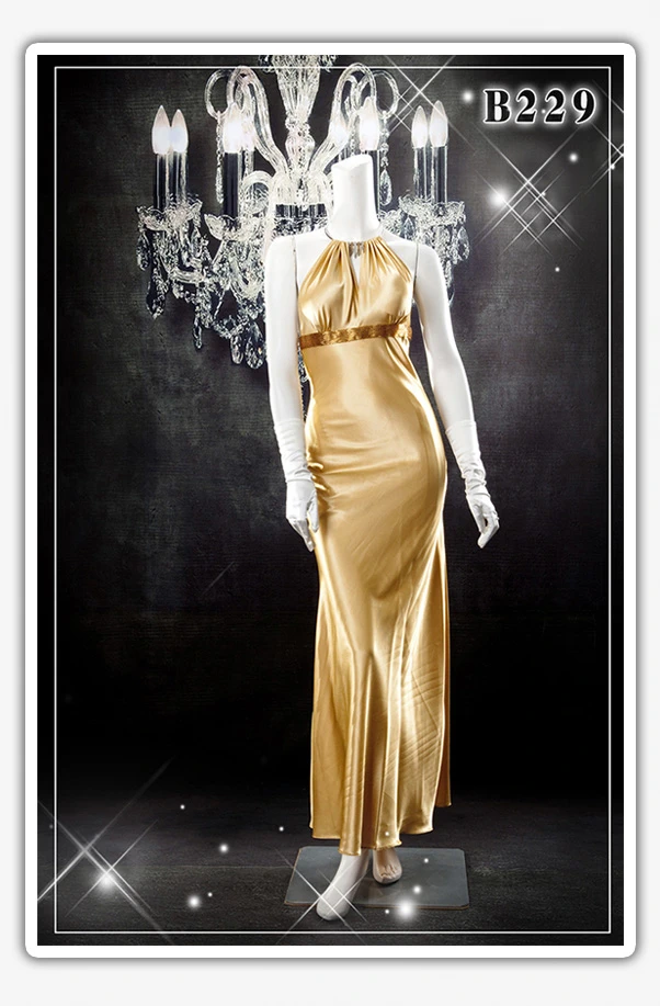 晚禮服造型,金黃色,顯瘦,窄擺晚禮服