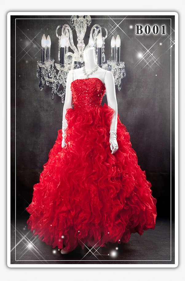 訂婚禮服,紅色澎裙公主風,晚禮服