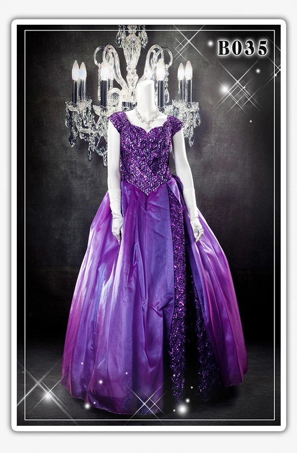 禮服租借價格,紫色澎裙晚禮服