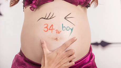 孕婦攝影-34周-紫紅孕婦裝