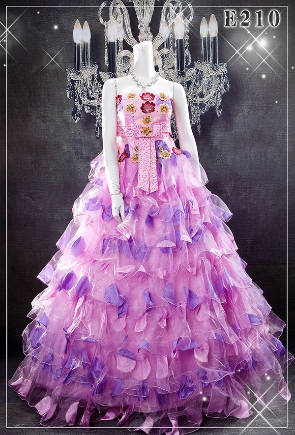 大碼禮服-平口蛋糕裙-粉紫色-齊地款-大尺碼禮服出租