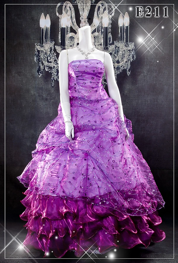 大碼禮服-平口-紫色-齊地款-大尺碼禮服出租